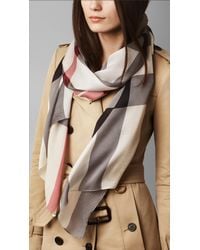 check silk burberry scarf satin gray