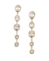 Adriana Orsini | Metallic Sway Mixed Bezel Long Drop Earrings | Lyst