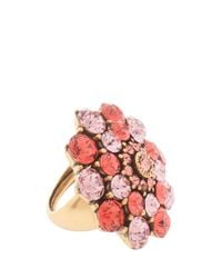 Oscar de la Renta | Pink Jeweled Floral Ring | Lyst