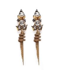 Erickson Beamon | Metallic 'damsel' Crystal Spiral Fringe Earrings | Lyst