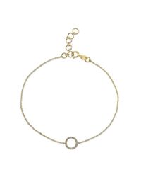 Anne Sisteron - 14kt Yellow Gold Diamond Open Circle Bracelet - Lyst