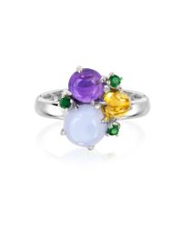 Mia & Beverly - Gemstones 18k White Gold Ring - Lyst