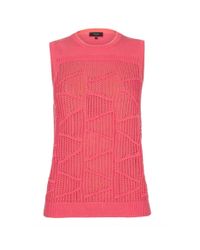 Paul Smith | Women'S Pink Knitted Cotton Sweater With Textured Panels | Lyst