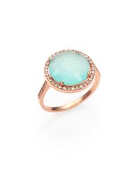 KALAN by Suzanne Kalan | Metallic Blue Chalcedony, White Sapphire & 14K Rose Gold Cocktail Ring | Lyst