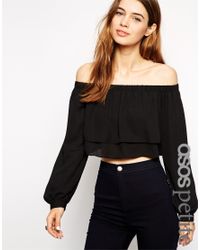 off shoulder top black long sleeve