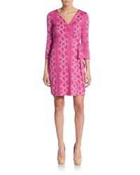 pink snakeskin wrap dress