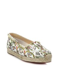Christian Louboutin | White Studded Canvas Espadrilles | Lyst
