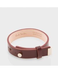 Paul Smith | Red Women's Damson Leather Bracelet | Lyst