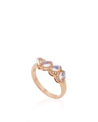 Dana Rebecca | Metallic Lindsay Allison Rose Gold Blue Moonstone And Diamond Ring | Lyst