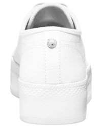 michael michael kors libby cotton canvas platform sneaker