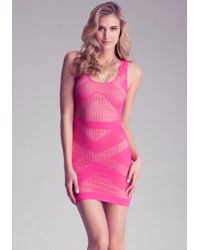 Bebe Pink Triangle Double Layer Dress
