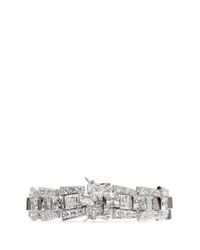 CZ by Kenneth Jay Lane | Metallic Princess Cut Cubic Zirconia Link Bracelet | Lyst