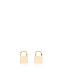 Lauren Klassen | Metallic Plain Padlock Stud Earrings | Lyst