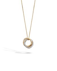 John Hardy | Metallic Bamboo Pendant Necklace In 18k Gold With Diamonds | Lyst