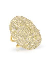 Anne Sisteron - Metallic 14kt Yellow Gold Diamond Oval Armor Ring - Lyst