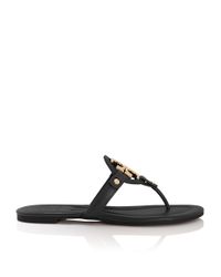 Tory Burch Miller Sandal in Black/Gold (Metallic) - Lyst
