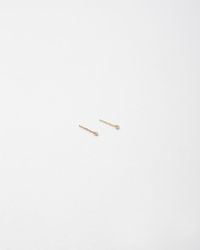 Saskia Diez | Pink Mini Wire Solitaire White Diamond Stud | Lyst