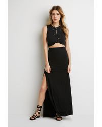 black side split maxi skirt