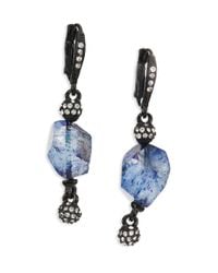 Oscar de la Renta | Blue Quartz & Crystal Drop Earrings | Lyst
