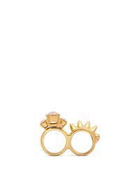 Alexander McQueen | Metallic Swarovski Crystal Spike Stud Two Finger Ring | Lyst