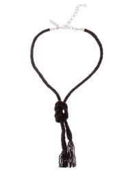 Oscar de la Renta | Black Long Tassel Necklace | Lyst