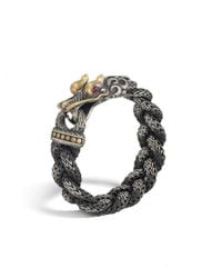 John Hardy | Metallic Mens Naga Braided Dragon Head Bracelet With Ruby for Men | Lyst