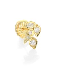 Ila & I | Metallic Reva Diamond & 14K Yellow Gold Leaf Single Stud Earring | Lyst