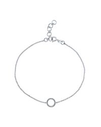 Anne Sisteron - 14kt White Gold Diamond Open Circle Bracelet - Lyst