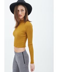 yellow mock neck top