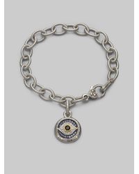 Judith Ripka | Metallic Sapphire, Sterling Silver & 18k Yellow Gold Charm Bracelet | Lyst