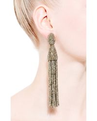 Oscar de la Renta | Metallic Long Tassel Earrings | Lyst