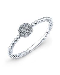 Anne Sisteron - Metallic 14kt White Gold Diamond Stacking Ring - Lyst