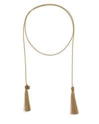 Saint Laurent | Metallic Pom Pom Lurex Tassel Necklace | Lyst
