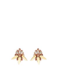 Assad Mounser | Metallic 'bootes' Crystal Spike Clip Earrings | Lyst