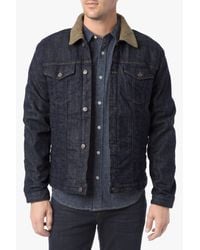 7 For All Mankind Blue Sherpa Lined Jacket for men