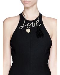 Lanvin | Metallic 'love' Necklace | Lyst