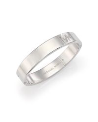 Michael Kors | Metallic Heritage Logo Pavé Bangle Bracelet/silvertone | Lyst