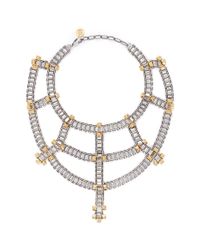 Ela Stone | Metallic 'Blake' Cluster Stud Chain Link Tier Necklace | Lyst