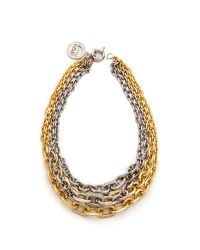 Giles & Brother | Metallic Two-tone Pave Multi-chain Necklace | Lyst