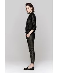 Heidi Merrick Black Vegan Leather Sweatpants