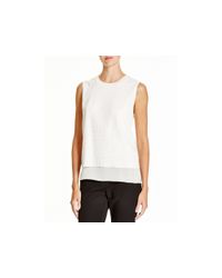 VINCE | White Textured Overlay Shell | Lyst