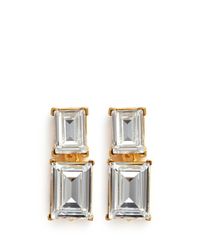 Kenneth Jay Lane | Metallic Crystal Drop Clip Earrings | Lyst