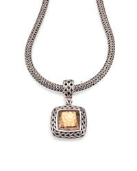 John Hardy | Metallic Palu 18K Yellow Gold & Sterling Silver Medium Square Pendant | Lyst