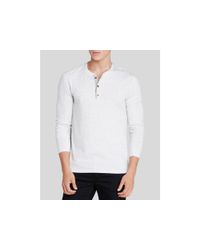 VINCE | White Heathered Henley for Men | Lyst