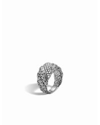 John Hardy | Metallic Classic Chain Large Flat Twisted Chain Ring | Lyst