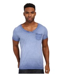 Scotch & Soda Cotton Oil Washed Short Sleeve Tee With Chest Pocket in Denim  Blue (Purple) for Men | Lyst