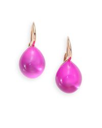 Pomellato | Pink Rouge Passion Jungle Cabochon Drop Earrings | Lyst