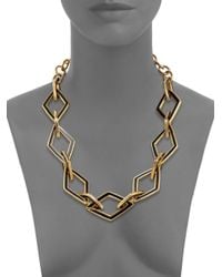 Kenneth Jay Lane | Metallic Kite Open Link Necklace | Lyst