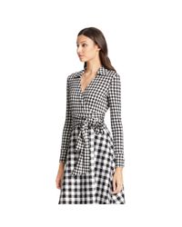 Diane von Furstenberg | Black Dvf Amelianna Flared Silk Combo Wrap Dress | Lyst