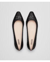 Bottega Veneta Black Light Ballerina In Nero Intrecciato Nappa